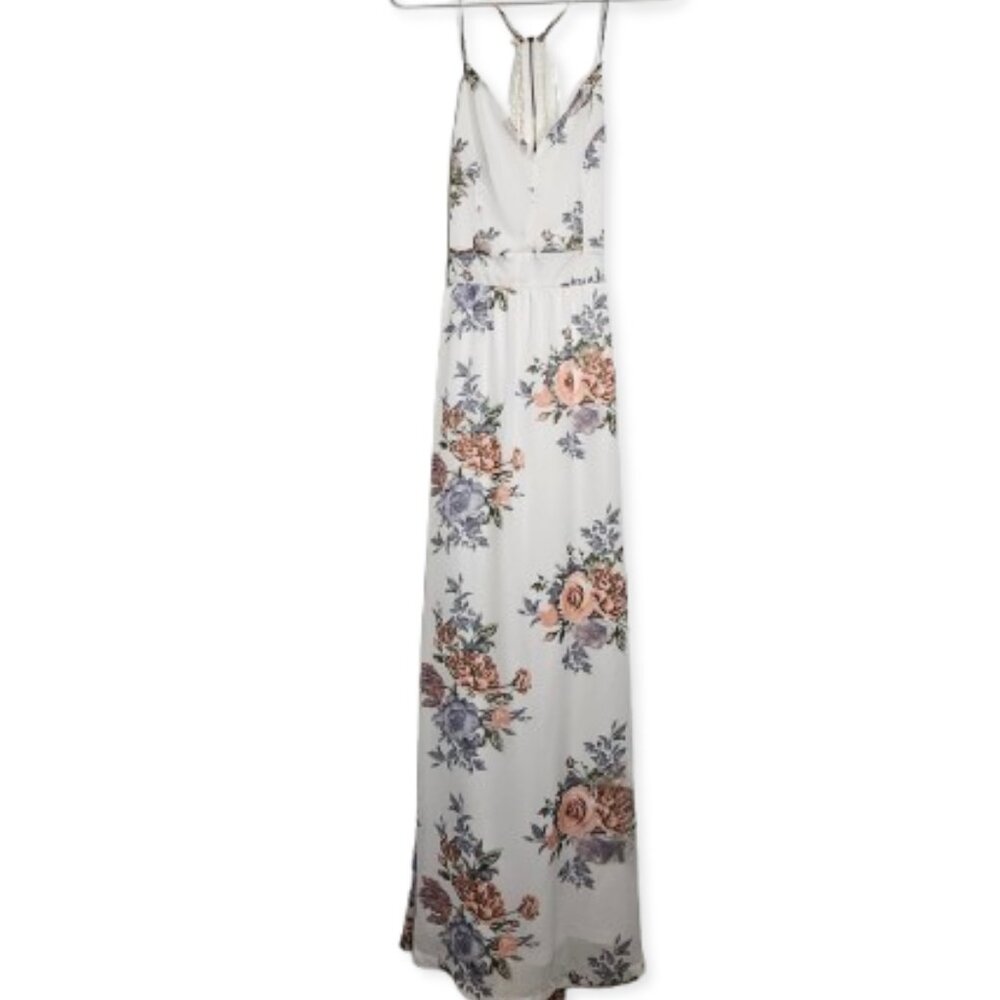 Rue21 Floral V-Neck Open Back Dress/Lace Back
